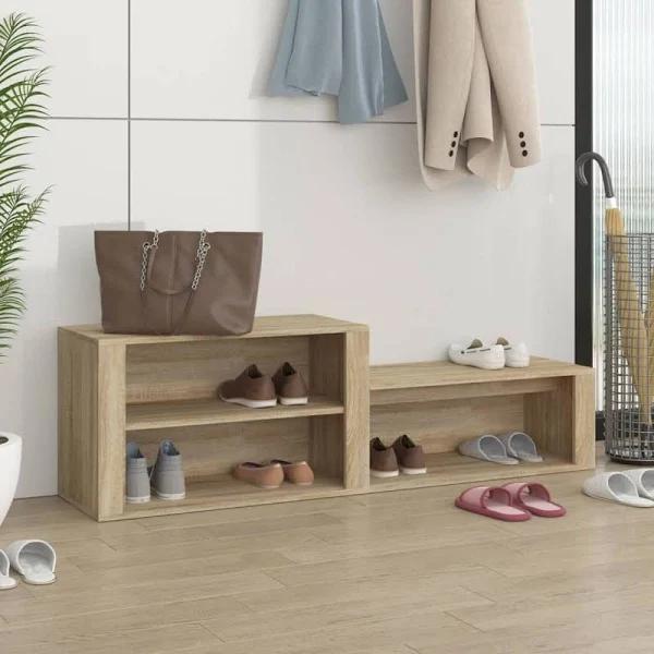 NNEVL Shoe Cabinet Sonoma Oak 150x35x45 cm Engineered Wood