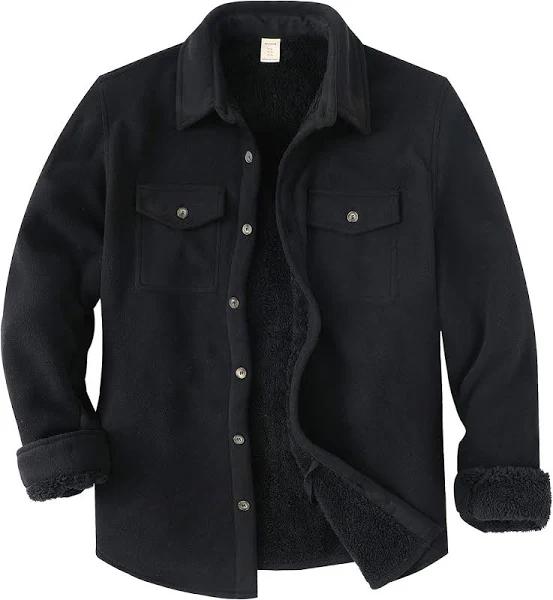 ZENTHACE Men's Warm Sherpa Lined Fleece Plaid Flannel Shirt Jacket(All Sherpa Fleece Lined)