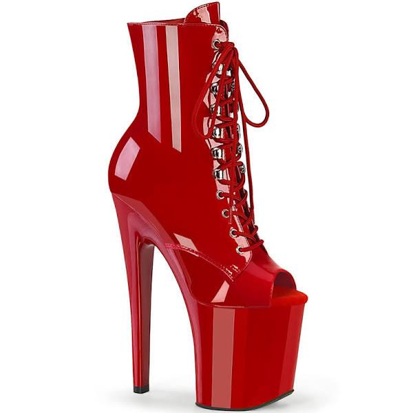 Pleaser XTREME-1020 Red Patent Ankle Boot Size 12