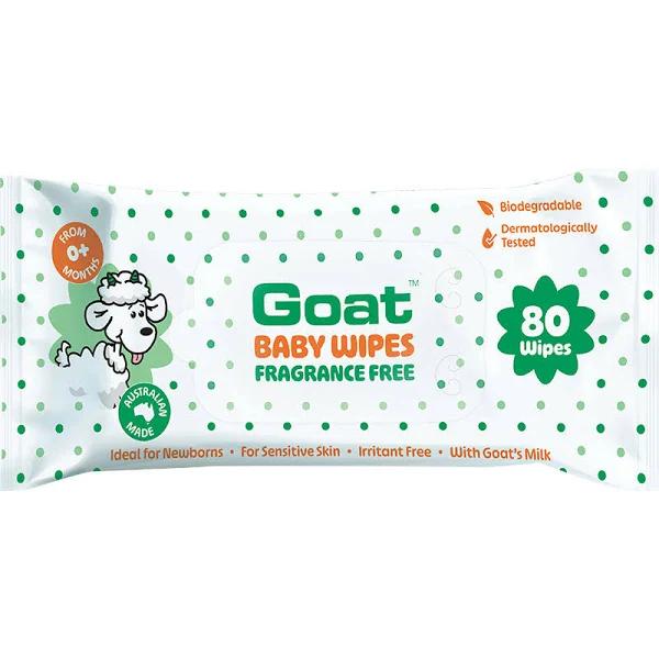 Goat Baby Wipes Fragrance Free 80 Pack