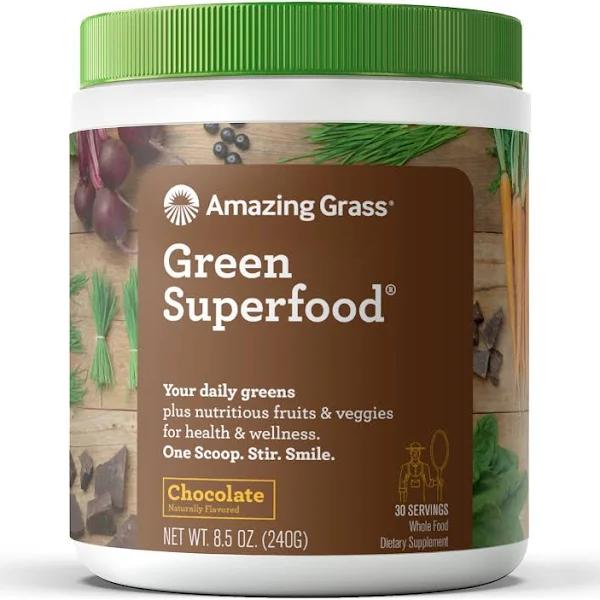 Amazing Grass Green Superfood Drink Powder, Chocolate - 8.5 oz tub