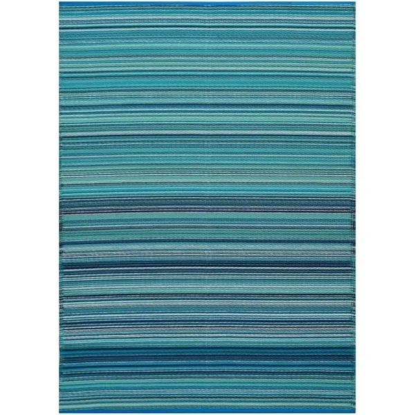 Rug Club Alfresco Reversible Outdoor Mat - Rondo - Blue - 150x240cm