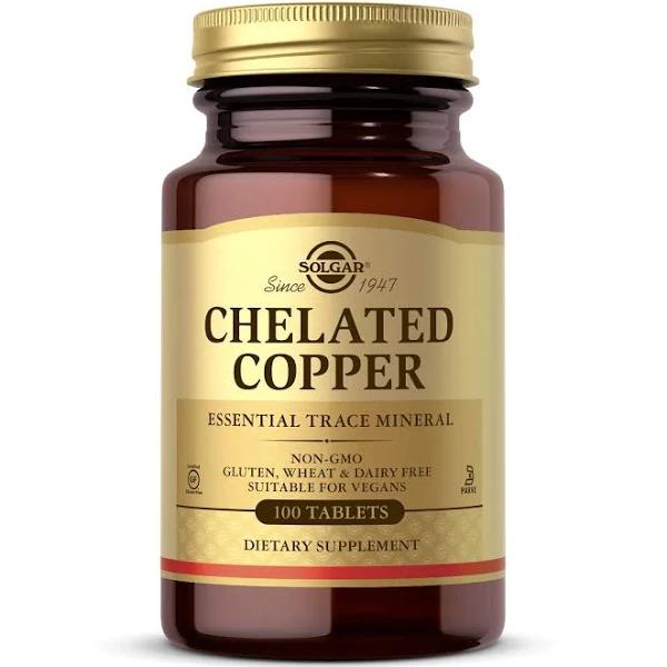 Solgar - Chelated Copper, 100 Tablets