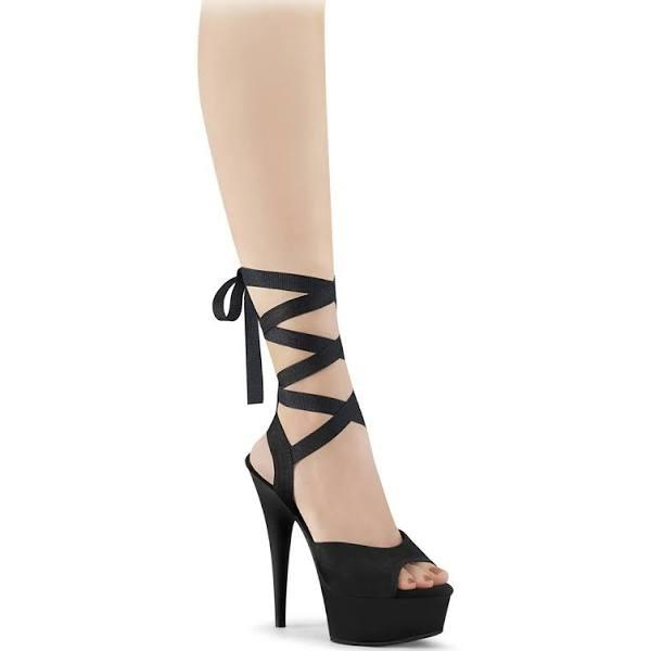 Pleaser DELIGHT-671 Blk Faux Suede/Blk Matte UK 3