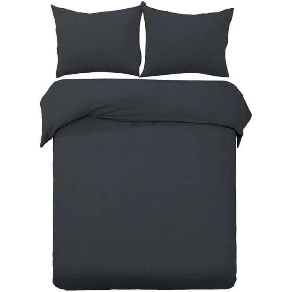 Giselle Quilt Cover Set Classic Black - Queen