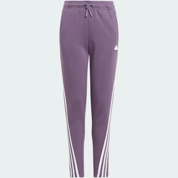 adidas-Future Icons 3-Stripes Ankle-Length Pants-Kids-Shadow Violet F23 / White-910Y