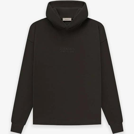 Fear of God Essentials Men's Relaxed Hoodie in Off-Black, Size Medium | END. Clothing