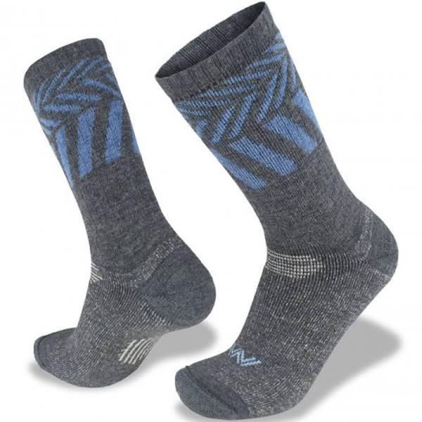 Wilderness Wear Overland Hiker Mens Merino Socks - Charcoal/Nautique - L