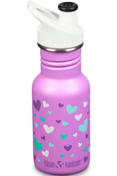 Klean Kanteen Kid Narrow Bottle with Sport Cap (Orchid Hearts) - 355ml/12oz