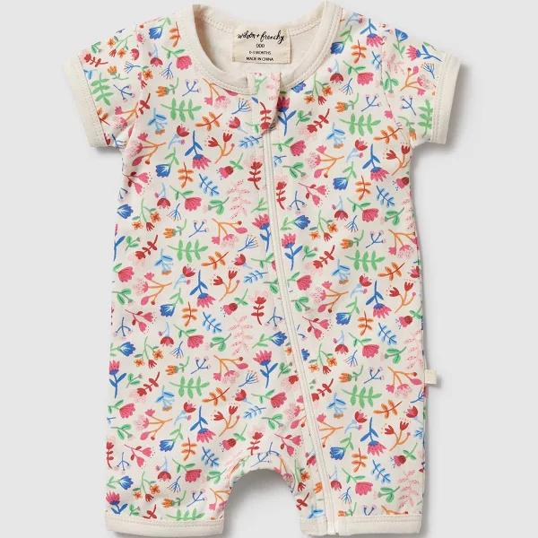 Organic Boyleg Zipsuit Tropical Garden 0-3 Months (000)