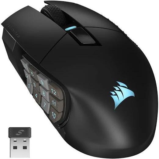 Corsair Scimitar Elite Wireless MMO Gaming Mouse Black RGB