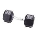 York 17.5kg Rubber Hex Dumbbell