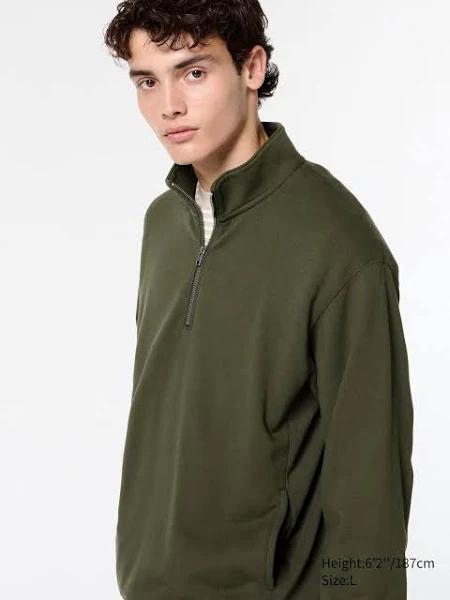 Uniqlo Half-Zip Sweatshirt - Olive Size XXS