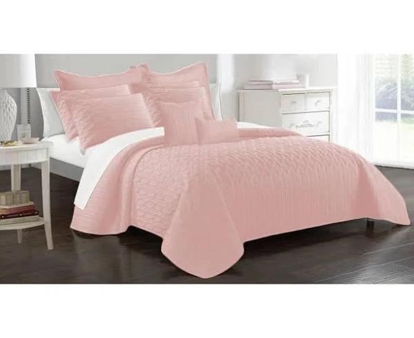 Ramesses 9 Piece Interlaced Vine Comforter Set Queen Tea Rose