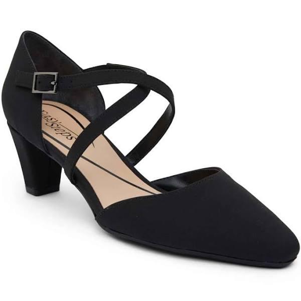 Adison Heel in Black Fabric | Easy Steps | Shoe HQ 11