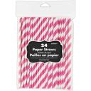 Paper Straws Bright Pink