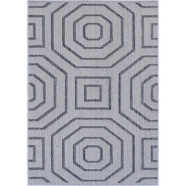 Hale Charcoal Geometric Flatweave Rug - 80x300cm