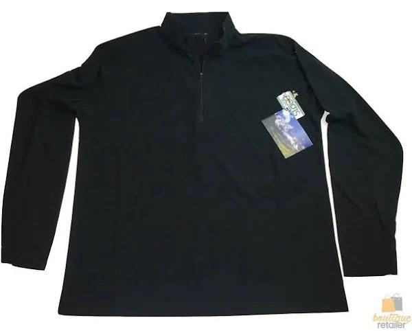 ExOfficio Microstretch Zip Pullover Top Tee T-Shirt Hiking Camping 1011-0734 - Black - L