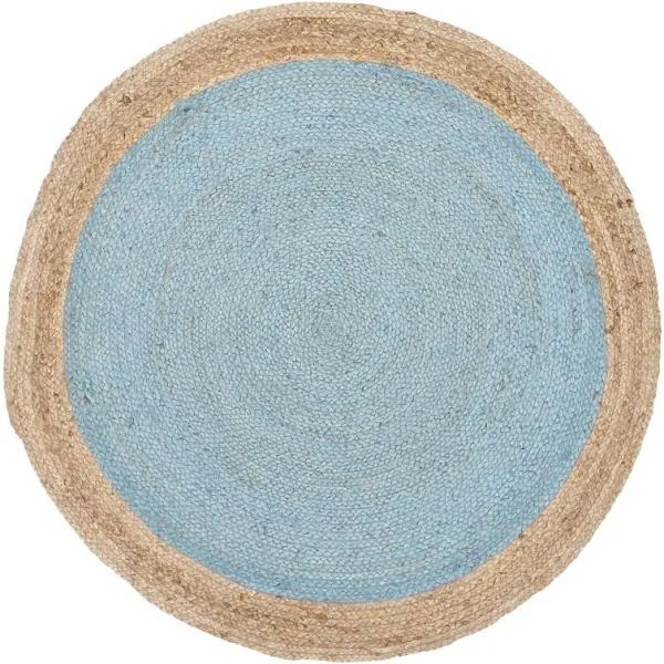 Round Jute Blue Rug 240X240CM