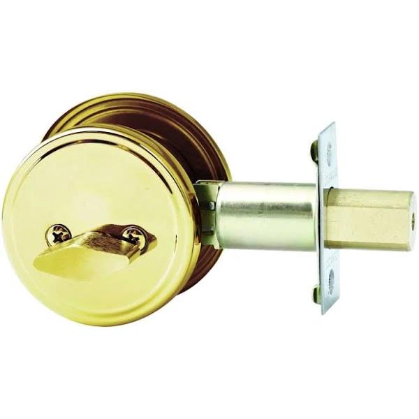 Lockwood Symmetry Single Cylinder Deadbolt & Turn Knob Polished Brass 7106PBDP