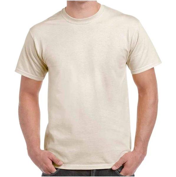 Gildan Mens Heavy Cotton T-Shirt Natural XXL Cotton Mens T-Shirt