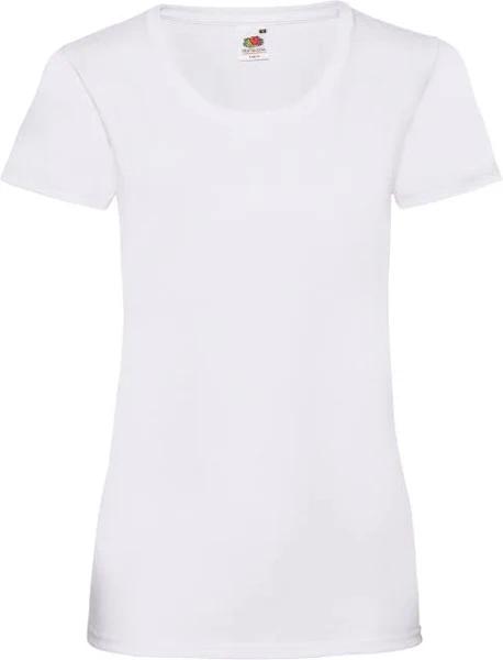 Fruit of The Loom Ladies/Womens Lady-Fit Valueweight Short Sleeve T-Shirt (Pack of 5) White L