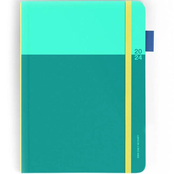 Any Day Now 2024 Freestyler Daily Diary Dot Grid A5 Teal and Mint