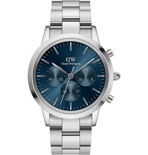 Daniel Wellington Iconic Chronograph 42 Link Silver Arctic Sunray Watch