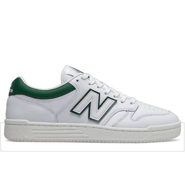 New Balance White & Green BB480 Sneakers