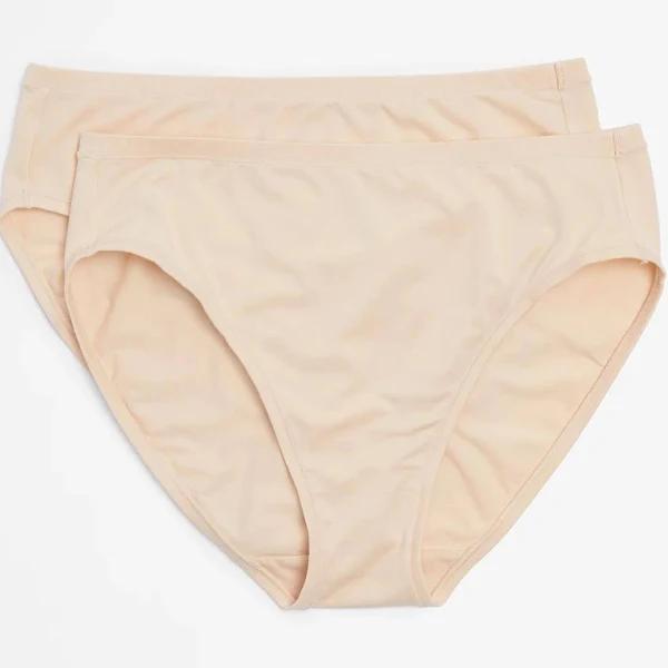 Women's 2 Pack High Cut Briefs | Neutral | Size 10 by Target Woman