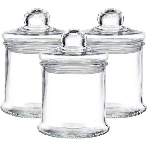 4 x Glass Apothecary Jars 3500ml - Candy Lollies Wedding Buffet Candle Making Kitchen Canister Food Storage Container Decorative Elegant Home Decor