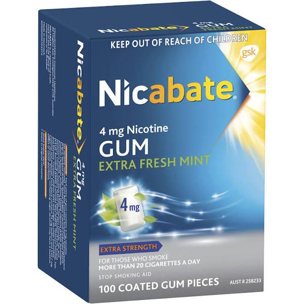 Nicabate 4MG Gum Extra Fresh Mint 100