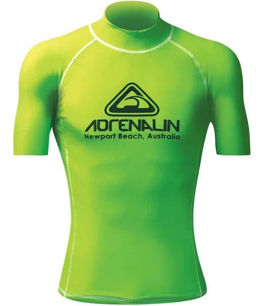 Adrenalin Adult High Visibility Short Sleeve Rash Guard XS / Green