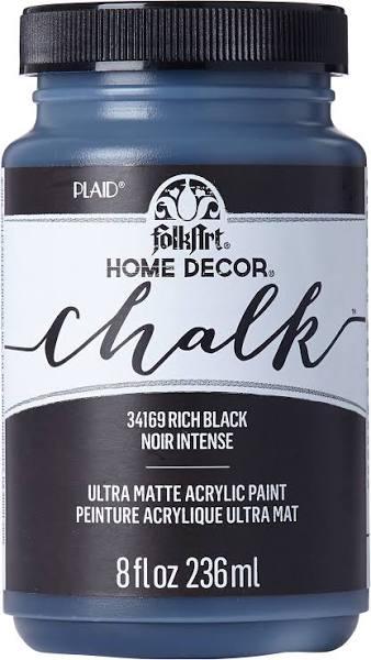 FolkArt Home Decor Chalk Paint 8oz - Rich Black