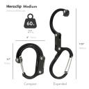 Gear Aid Heroclip Carabiner Clip and Hook (Medium) for Camping, Backpack, and Garage Black & Brown Medium