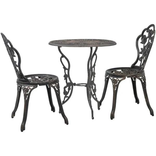 vidaXL - 3 Piece Bistro Set Cast Aluminium