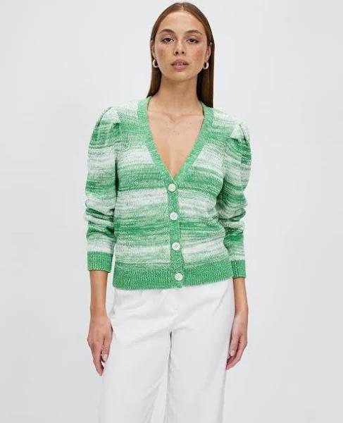 Marcs Love Dive Cardigan in Green Multi Green XS