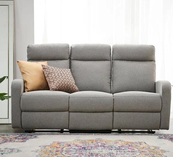 Evans 3 Seater Recliner Sofa Grey