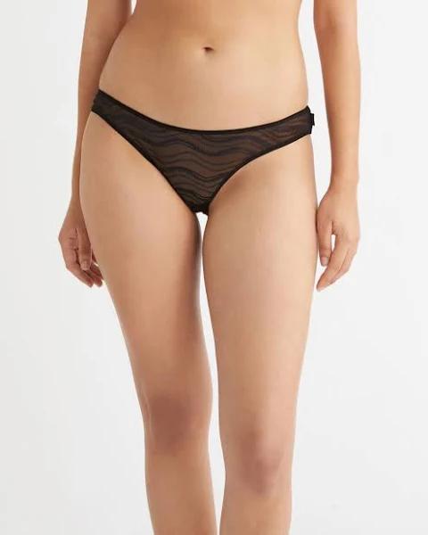 Calvin Klein Allover Lace Bikini Brief in Black, Size XL