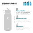 Hydro Flask Wide Mouth Straw Lid - Stainless Steel Reusable Water Bottle - Vacuum Insulated, Dishwasher Safe, BPA-Free, Non-Toxic, Olive, 32 oz