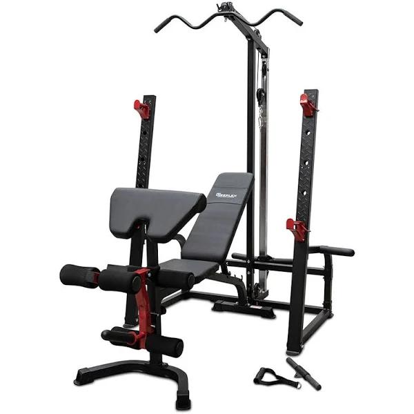 Impact Fitness IMPCR90 Squat Rack / Weight Bench with Lat Pulldown