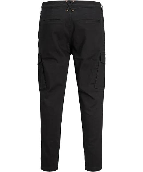 Jack & Jones Ace Dex Tapered Cargo Pants in Black 30/32