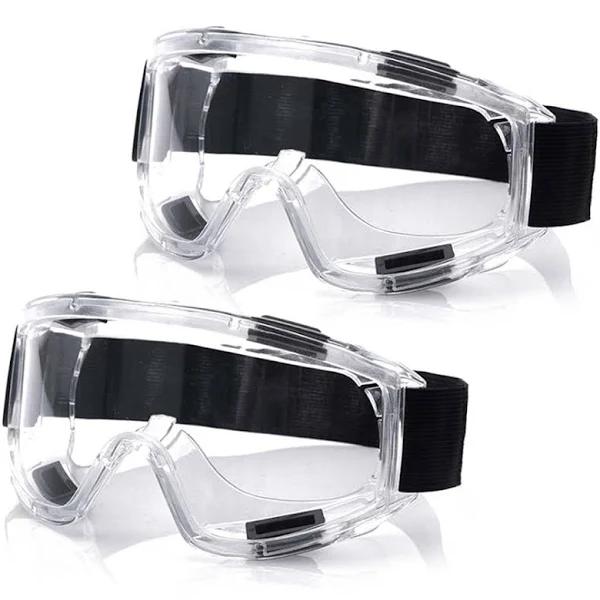 2x Clear Protective Eye Glasses Safety Windproof Lab Goggles Eyewear