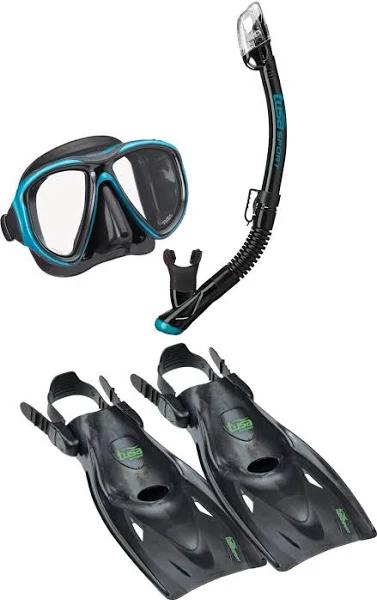 TUSA Powerview Dry Adult Travel Set (Large, Black / Red) | Water Sports