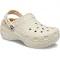 Crocs Women's Classic Platform Lined Clog; Bone, W8