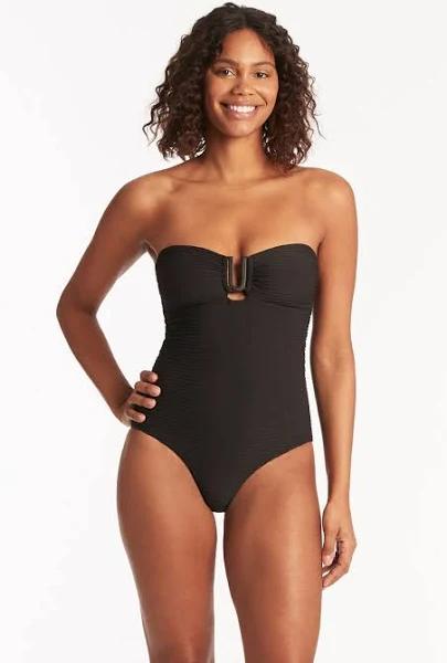 Spinnaker U Bar Bandeau One Piece, Black / 10