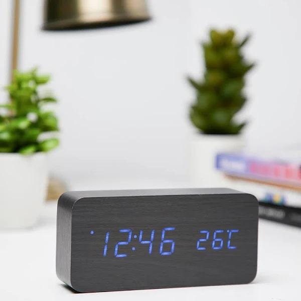 LED Cuboids Table Clock w/ Temperature Display - Black