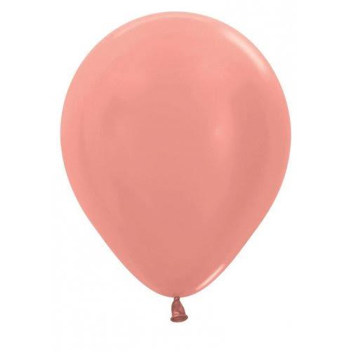 Metallic Rose Gold 12cm Sempertex Balloons Bag 100