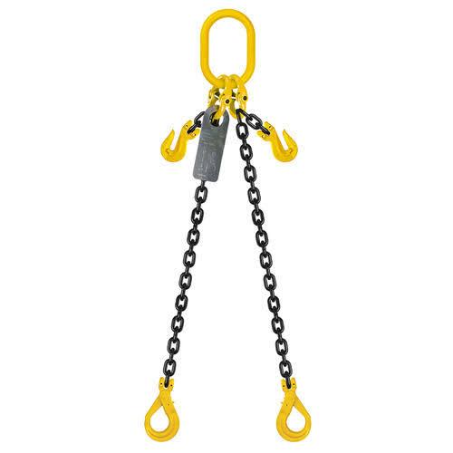 Grade 80 2leg Chain Sling With Shortening Grab Hook & Self Locking Hook 10mm / 3M