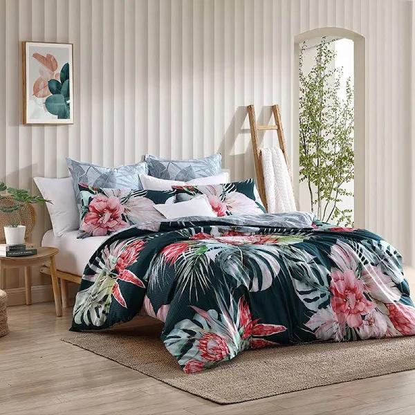 Logan & Mason Petra Quilt Cover Set King Teal